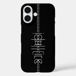 Coque Pour iPhone 16 Votre nom en tant que glyphes Aliens Unique Noir