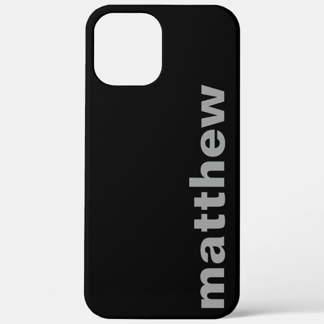 Coques Case-Mate iPhone Votre nom Moderne Noir (Verso)