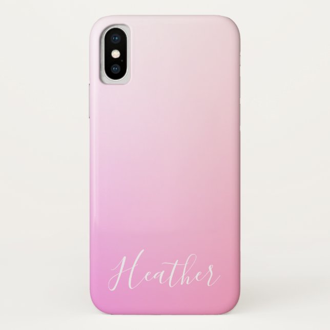 Coques Case-Mate iPhone Votre nom ou mot | Pink Ombre Gradation (Dos)