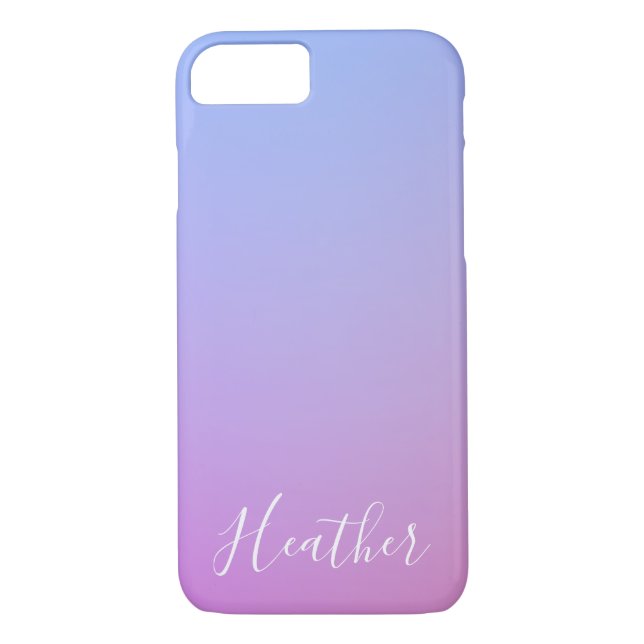 Coques Case-Mate iPhone Votre nom ou mot | Rose et bleu violet (Dos)