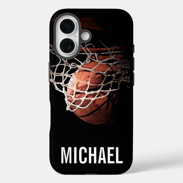 Coques Case-Mate iPhone Votre nom personnalisable Basketball Artwork (Verso)
