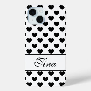 Coque Case-Mate iPhone Votre Nom Personnalisé, Lovely Hearts Pois Motif
