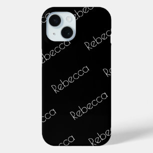 Coque Case-Mate iPhone Votre nom   Style blanc moderne sur noir