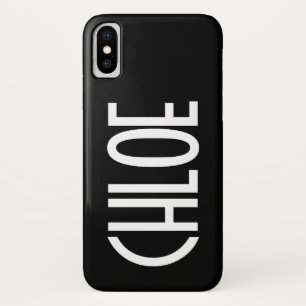 Case-Mate iPhone Case Votre nom, texte gras blanc Noir