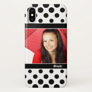 Case-Mate iPhone Case Votre photo et votre nom / Point Polka noir branch