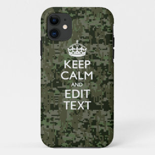 Coques Pour iPhone Votre texte Camouflage numérique Bois Conserver le