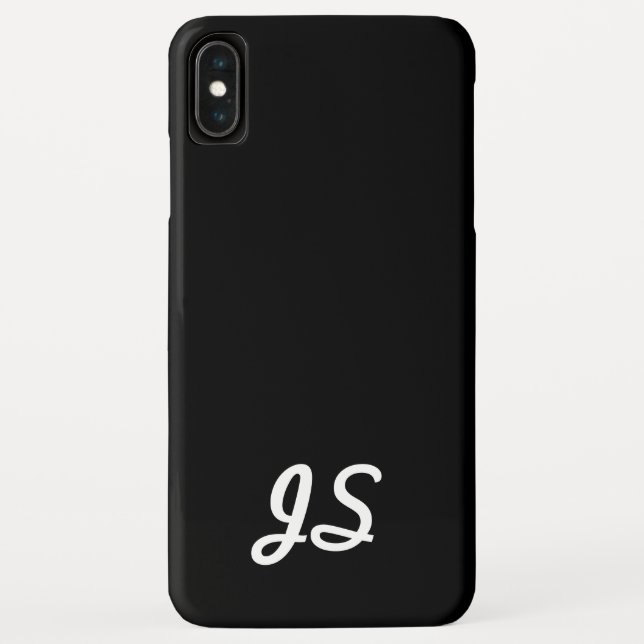 Coques Case-Mate iPhone Votre texte, script simple de style rétro | Noir (Dos)