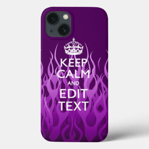 Coque Case-Mate iPhone Votre texte sur Garder le calme sur Purple Racing