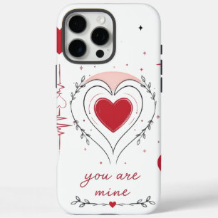 Coque iPhone 16 Pro Max Vous êtes à moi Minimaliste Ligne de cœur Art