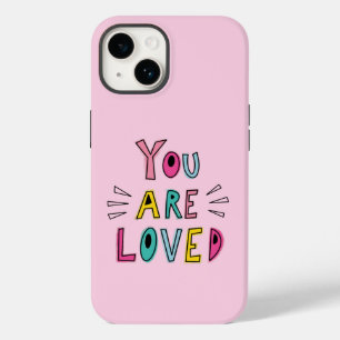 Coque Case-Mate iPhone Vous Êtes Aimé Citation Motivationnelle Rose