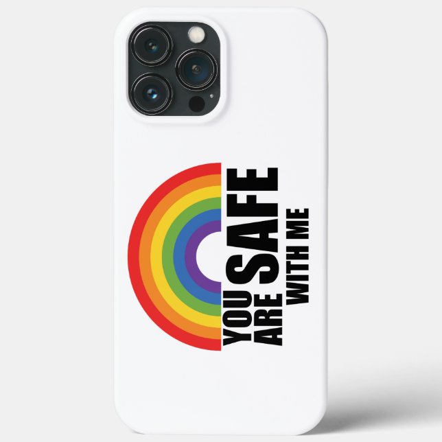 Coques Case-Mate iPhone Vous Êtes En Sécurité Avec Moi LGBTQ Rainbow Pride (Verso)