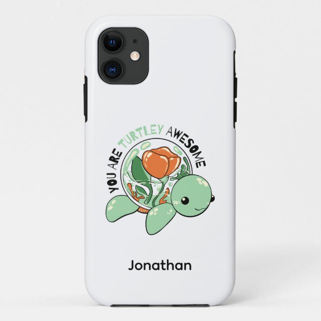 Coques Case-Mate iPhone Vous Êtes Turtley Awesome Flower Succulte Tortue (Dos)