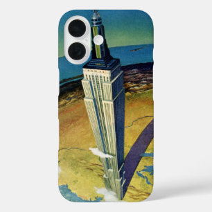 Coque Pour iPhone 16 Voyage à New York Empire State Building vintage