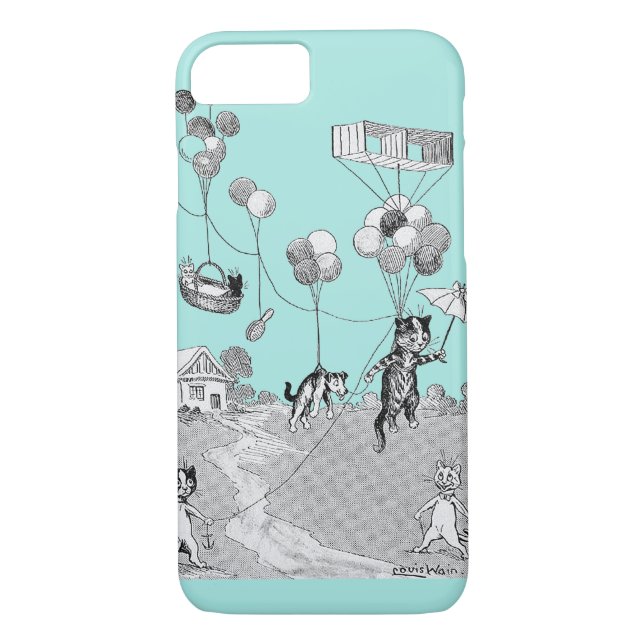 Coques Case-Mate iPhone Voyage en ballon de chat, Louis Wain (Dos)