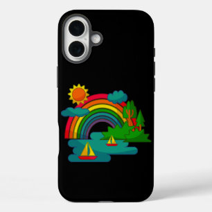Coque Pour iPhone 16 Plus Voyage en bateau sous les nuages du soleil et l'ar