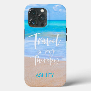 Case-Mate iPhone Case VOYAGE EST MA THÉRAPIE Citation blanche Nom plage
