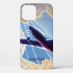 Case-Mate iPhone Case Voyage Vintage, Avion Volant dans les Nuages dans 