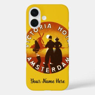 Coque Pour iPhone 16 Voyage Vintage, Hôtel Victoria, Amsterdam, Holland