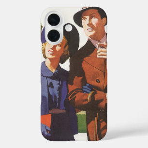 Coque Pour iPhone 16 Voyage Vintage, Touristes en Vacances faisant du T