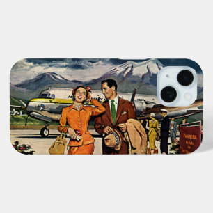 Coque Case-Mate iPhone Voyage Vintage, Touristes sur le tarmac de l'aérop