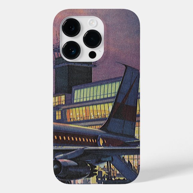 Coques Case-Mate iPhone Voyageurs d'affaires vintages en avion à l'aéropor (Verso)