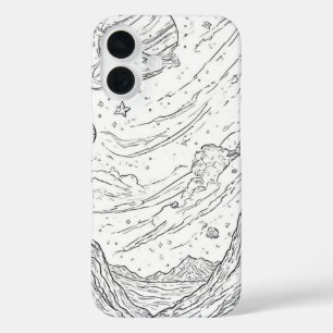 Coque Pour iPhone 16 Vue Croquis céleste