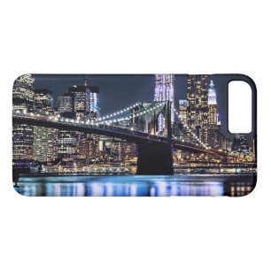 Coque iPhone 7 Plus Vue de la réflexion de pont de Brooklyn de New