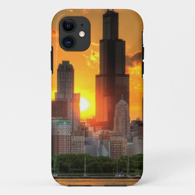 Coques Case-Mate iPhone Vue de l'horizon de Chicago d'Adler (Dos)