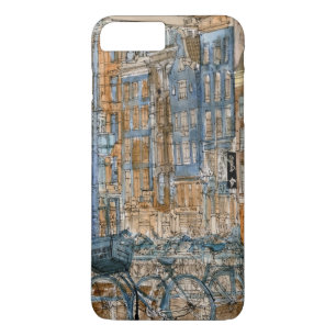 Coque Case-Mate iPhone Vue de New York City d'aquarelle des destinations