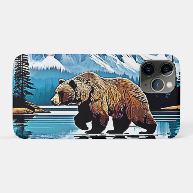 Coques Case-Mate iPhone Vue du lac Grizzly (Dos (Horizontal))