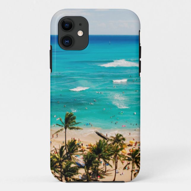 Coques Case-Mate iPhone Vue Élevée Sur La Plage De Waikiki, Honolulu 2 (Dos)