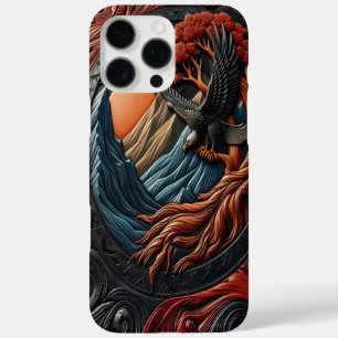 Coque iPhone 16 Pro Max Vue en cuir Eagle Nature Scène