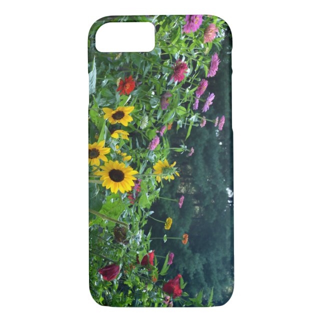 Coques Case-Mate iPhone Vue jardin- tournesol, marguerites, cosmos (Dos)