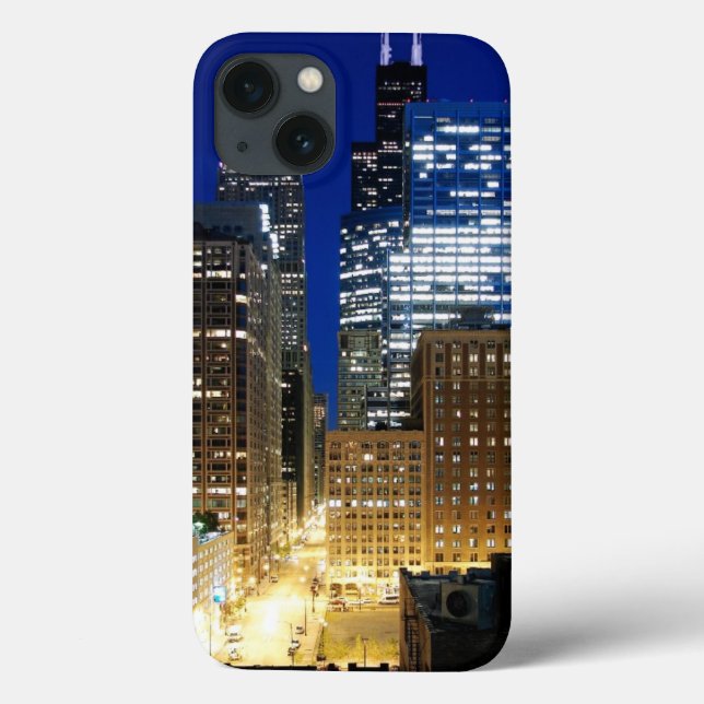 Coques Case-Mate iPhone Vue nocturne de Chicago (Verso)
