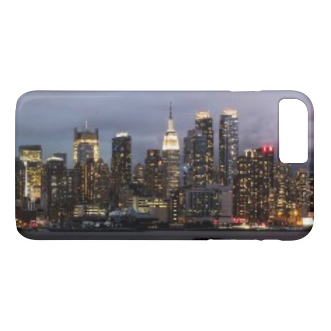 Coques Case-Mate iPhone Vue panoramique de début de soirée de Manhattan (Dos (Horizontal))