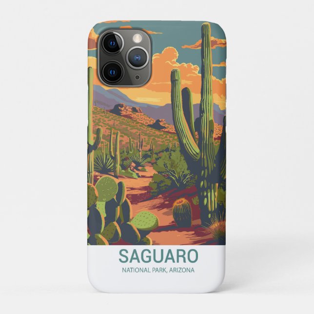 Coques Case-Mate iPhone Vue Pittoresque du rétro Saguaro (Dos)