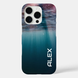 Coque iPhone 16 Pro Vue sous-marine - Texture des profondeurs océaniqu