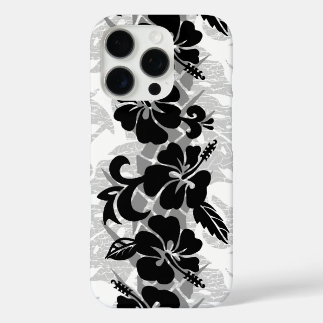 Coques Case-Mate iPhone Waikoloa Hibiscus hawaïen noir floral (Verso)