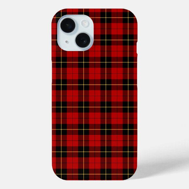 Coques Case-Mate iPhone Wallace Clan Rouge et Tartan noir (Verso)