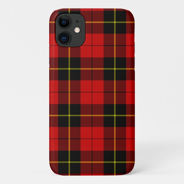 Coques Case-Mate iPhone Wallace tartan rouge noir plaid (Dos)