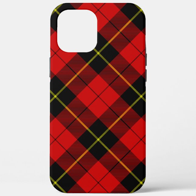 Coques Case-Mate iPhone Wallace tartan rouge noir plaid (Verso)