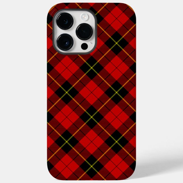 Coques Case-Mate iPhone Wallace tartan rouge noir plaid (Verso)