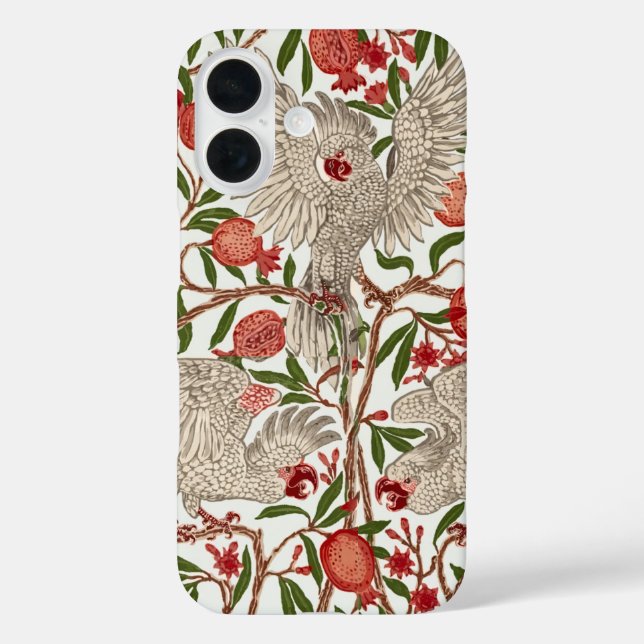 Coques Case-Mate iPhone Walter Crane Cacatoès rosalbin Grenade rouge Art (Verso)