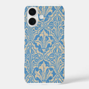 Coque Pour iPhone 16 Walter Crane Vintage Art de Graines et Fleurs Bleu