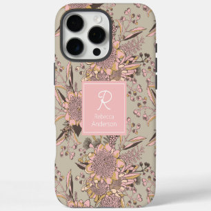 Coque iPhone 16 Pro Max Waratah & Gumnut Eucalyptus Motif - Rose Vintage