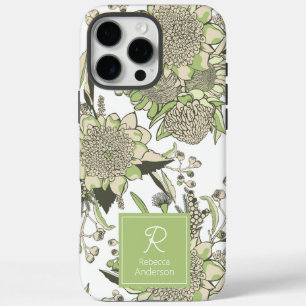 Coque iPhone 16 Pro Max Waratah personnalisé et Eucalyptus de noix