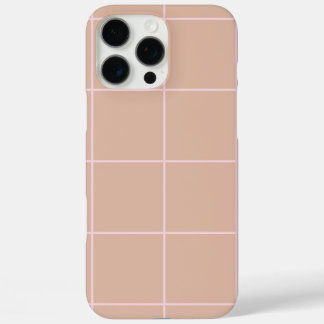 Coque iPhone 16 Pro Max Warm Beige Grid Pattern Minimal Soft Check Design