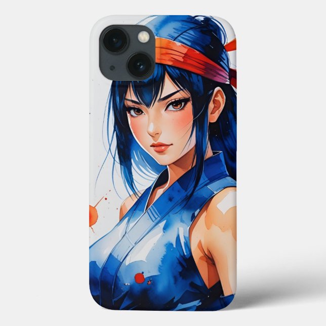 Coques Case-Mate iPhone Warrior in Indigo Flames (Verso)