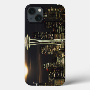 iPhone 13 Case Washington, Seattle, Skyline la nuit depuis Kerry 