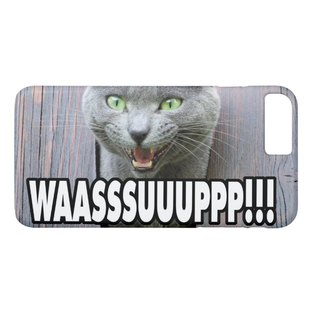 Coques Case-Mate iPhone WASSUP - Mème de chat (Dos (Horizontal))